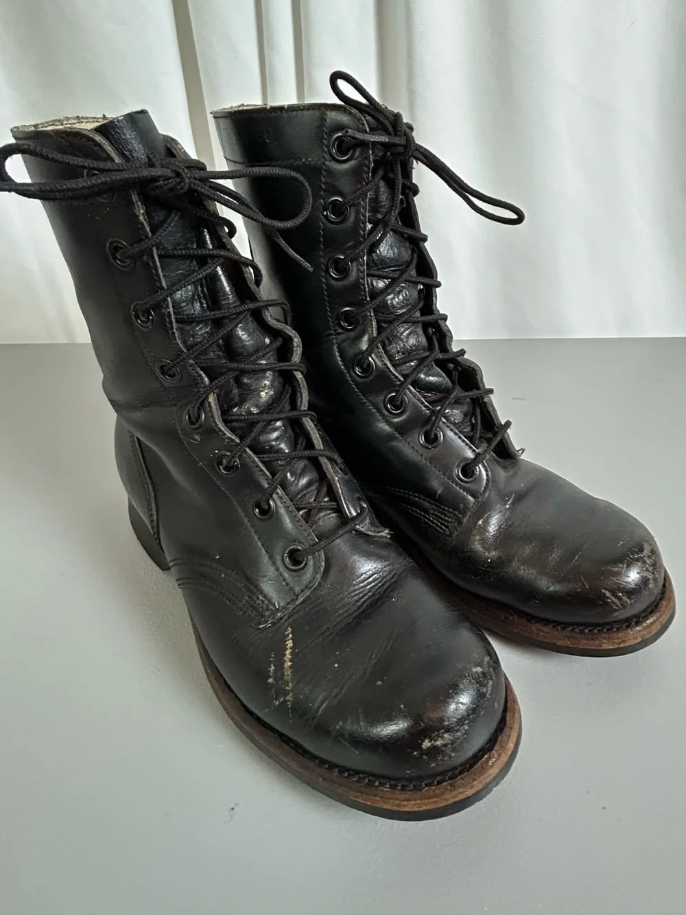 Mens vintage Endicott Johnson military boots size 8B black